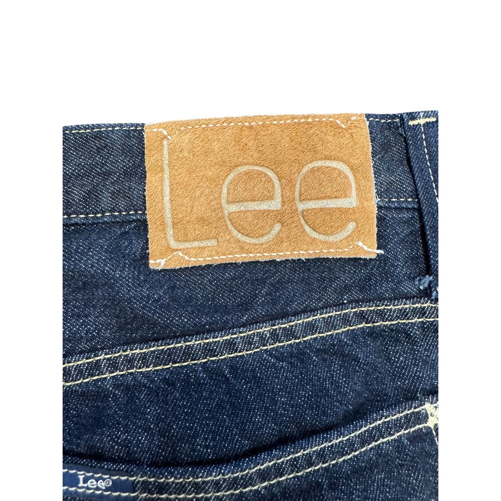Lee 101+ Selvedge Jeans Mens 32 Dark Blue Indigo Excellent Premium Denim Pants - Picture 7 of 16
